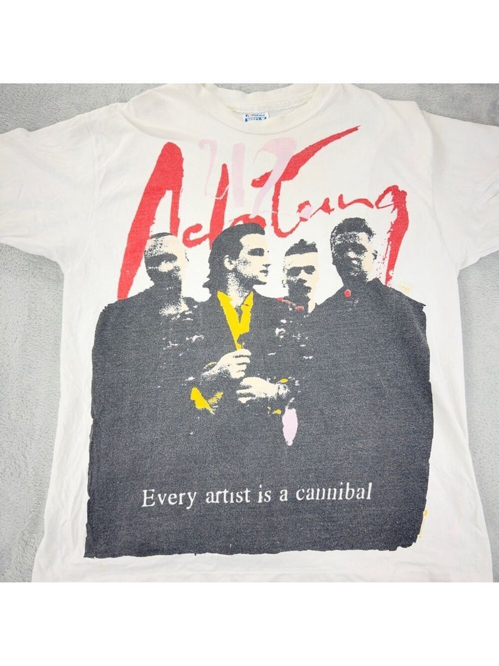 VTG U2 Men Sz XL 1990s Achtung Baby Zoo Every Artist is a Cannibal Single Stitch - Picture 6 of 12